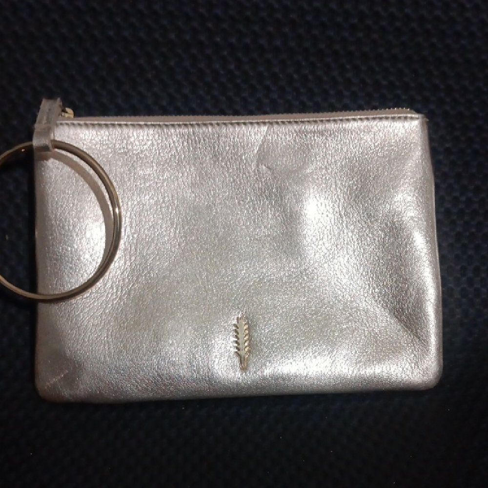 Metallic Rose Gold Wristlet Clutch With Key Ring - Unbranded